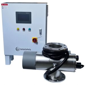 УФ установка AquaViva AVMUV 145 , до 145м3, DN150, 3КВт, 6000h, Автоочист, UV дат. , t дат., сенс. дисп