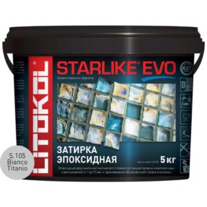 Затирочная смесь Litokol STARLIKE EVO Bianco Titanio S. 105, 5 кг